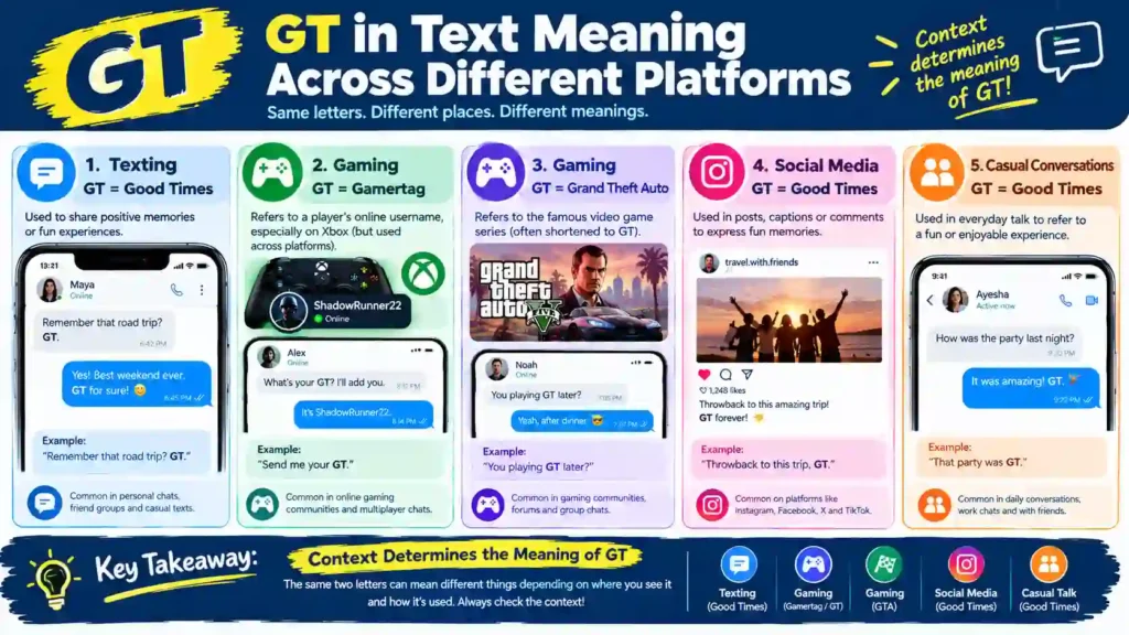 GT in Text Meaning Across Different Platforms