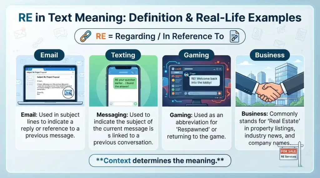 RE in Text Meaning: Definition & Real-Life Examples